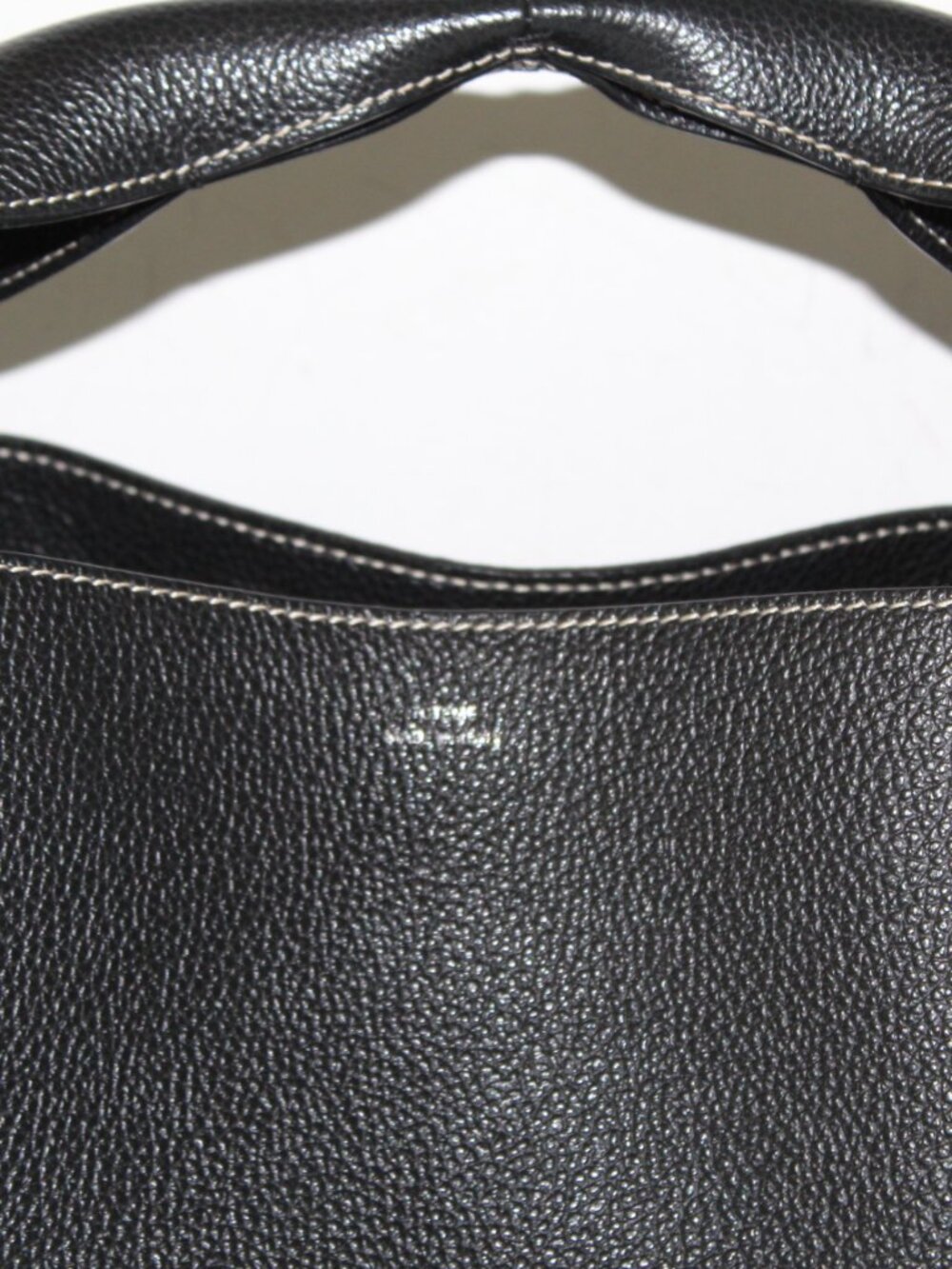 Toteme Pebble Leather Black Top Handle Shoulder Bucket Bag Crossbody - Picture 5 of 13